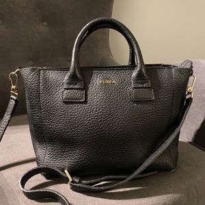 Black leather authentic Furla bag.